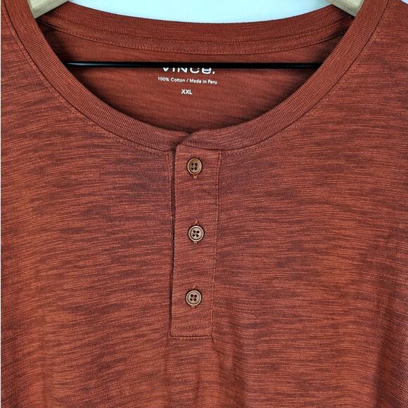 VINCE MEN'S ORANGE LONG SLEEVE THERMAL SHIRT – SIZE XX-LARGE – 100% COTTON - Picture 3 of 9